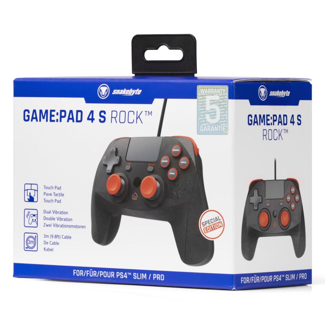 snakebyte Gamepad 4 S Rock Grey Orange