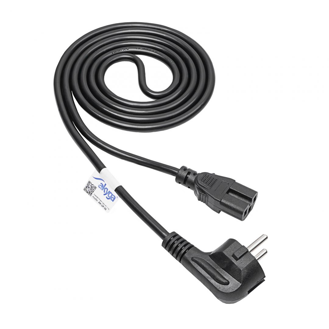 Akyga AK-UP-08 CEE 7/7/C15 cable 1,8m Black