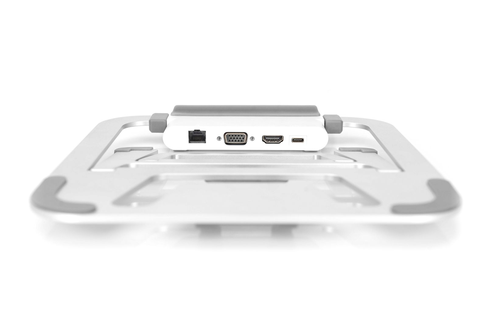 Digitus Variable Notebook Stand with integrated USB-C Docking Station 8 Port silver/white