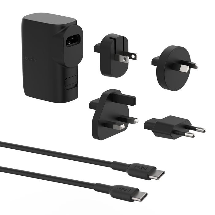 Belkin BoostCharge Hybrid Wall Charger 25W + Power Bank 5K + Travel Adapter Kit Black