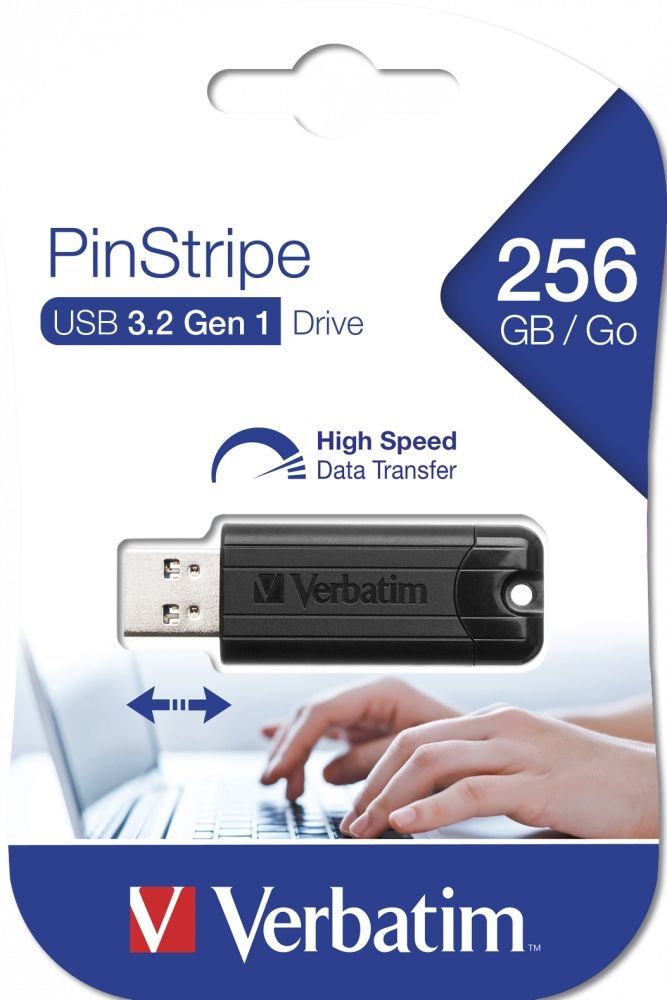 Verbatim 256GB Pinstripe USB3.2 Black