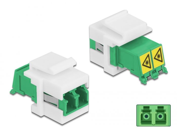 DeLock Keystone Module LC Duplex female to LC Duplex female with laser protection flip inside