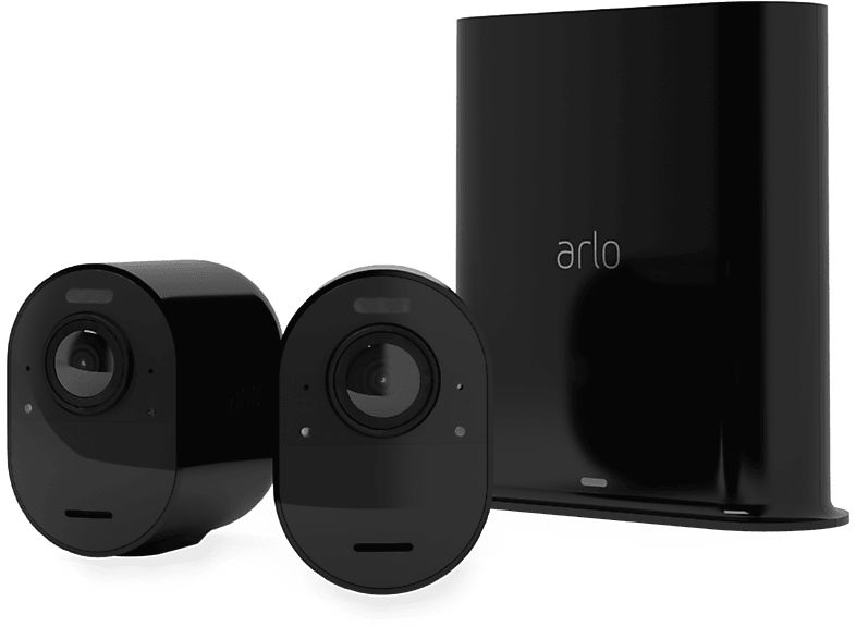 Arlo Ultra 2 Wireless Outdoor Security Camera (2 Camera Kit) (Base station included) Black