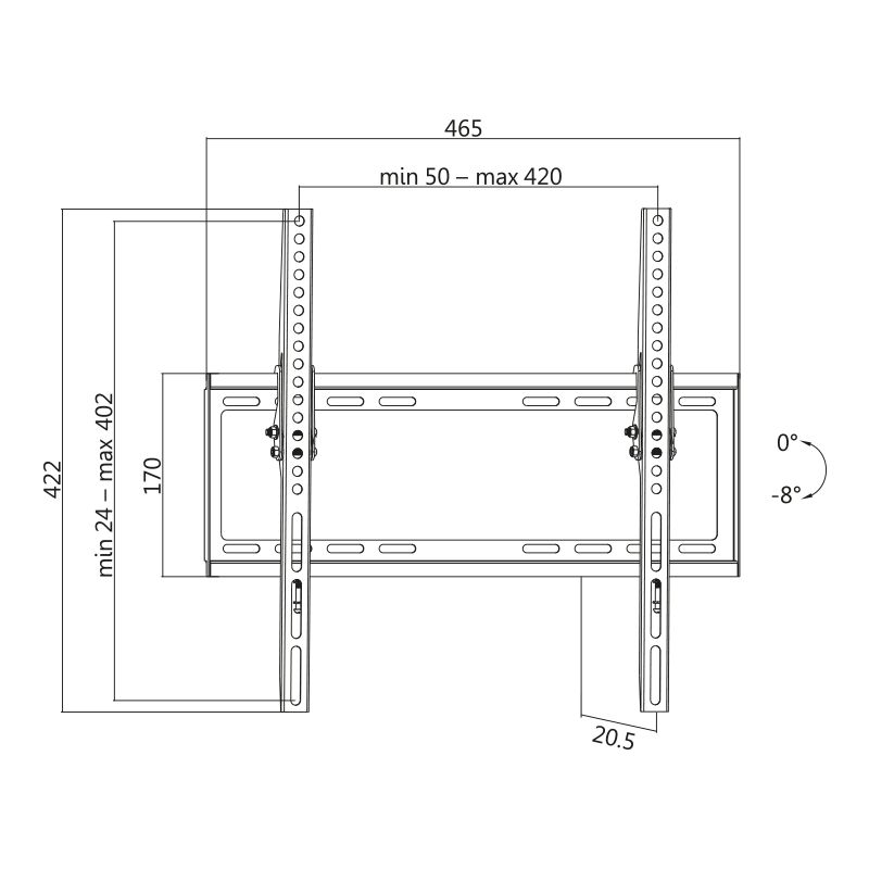 Logilink TV wall mount 32–55" Black