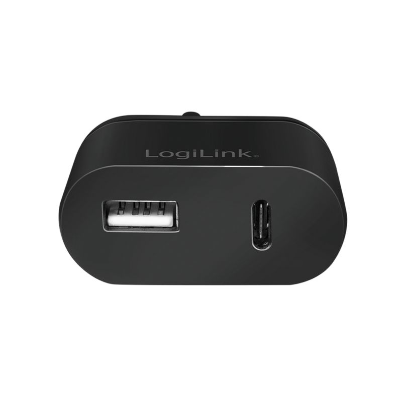 Logilink Dual USB charger with 1,5m fixed cable 12W Black