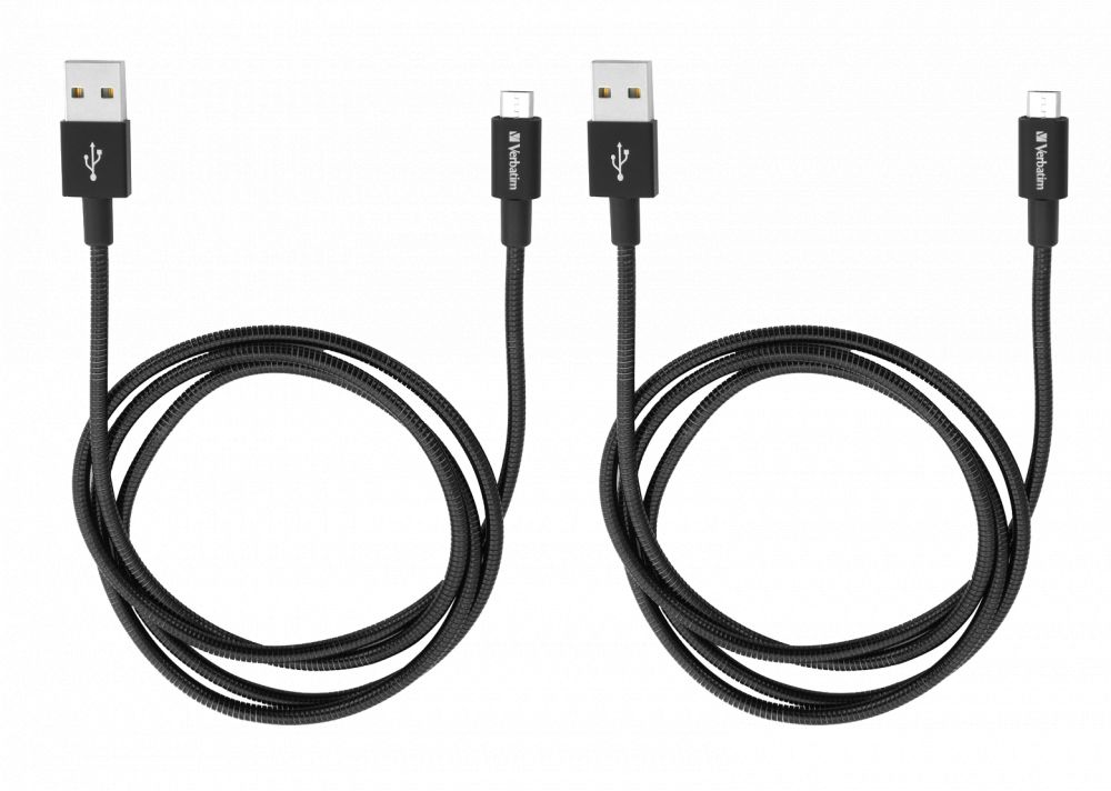 Verbatim Sync & Charge Micro USB Cable 1m Black 2-Pack