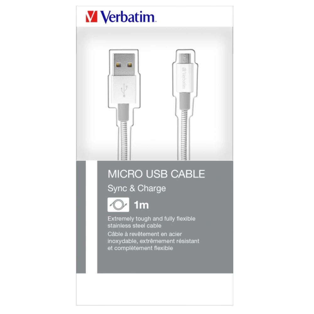 Verbatim Micro USB Sync & Charge Cable Silver