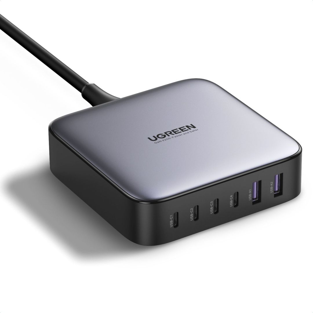 UGREEN Desktop Fast Charger 2USB-A+4USB-C 200W Grey