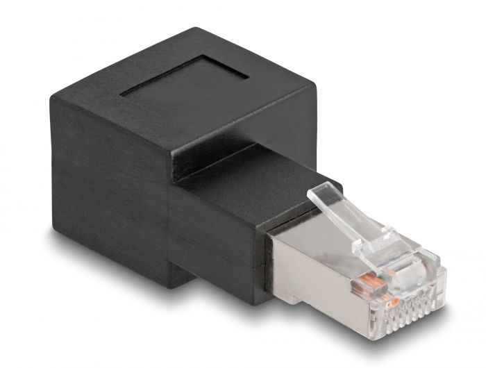 DeLock RJ45 plug to RJ45 jack Adapter Cat.6A 90° right angled