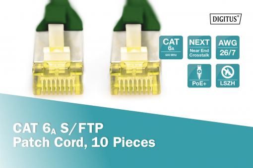 Digitus CAT6A S-FTP Patch Cable 1m Green (10db)