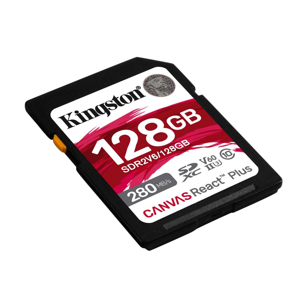 Kingston 128GB SDXC Canvas React Plus Class 10 UHS-II U3 V60