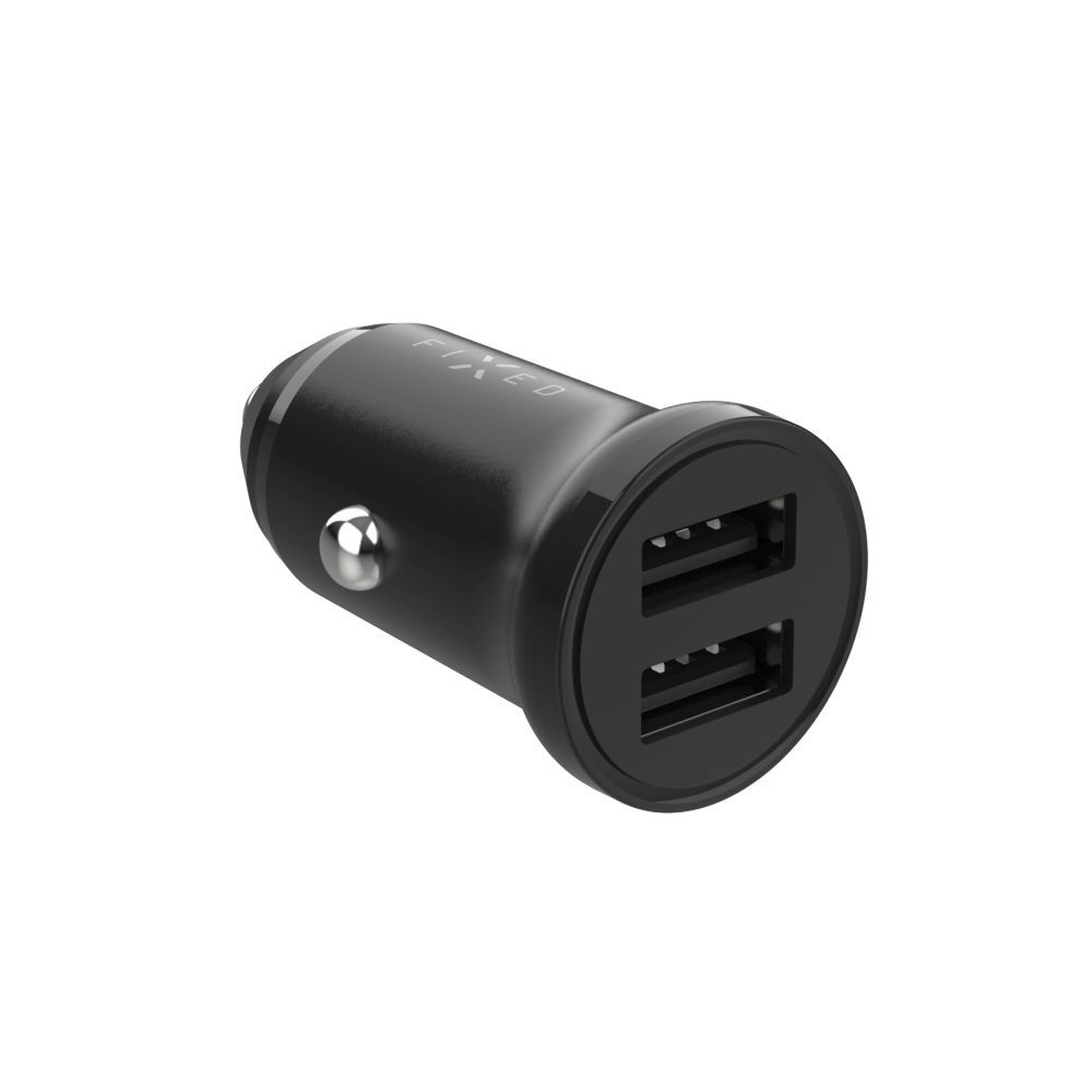 FIXED Dual USB Car Charger 15W + USB/Lightning Cable Black