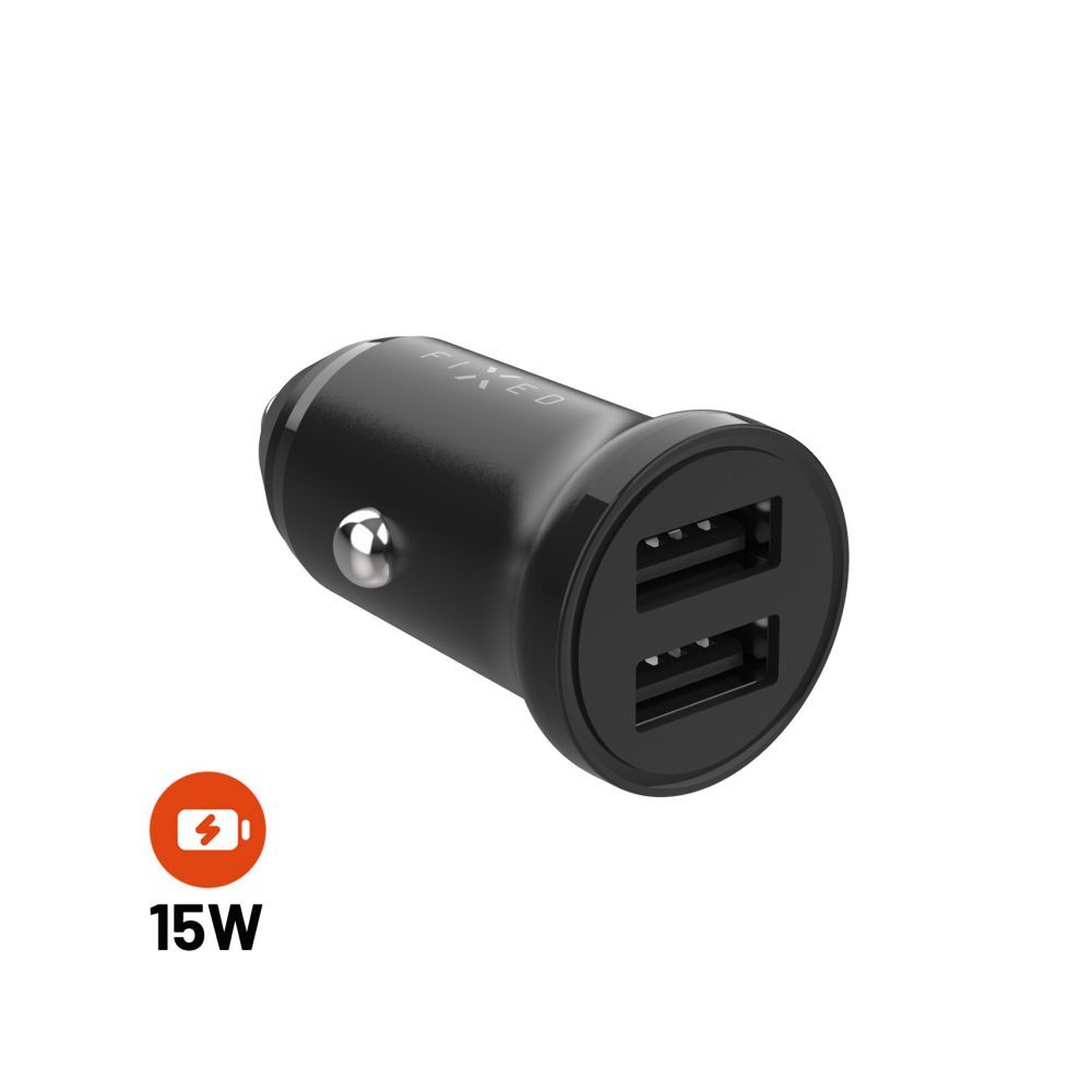 FIXED Dual USB Car Charger 15W Black