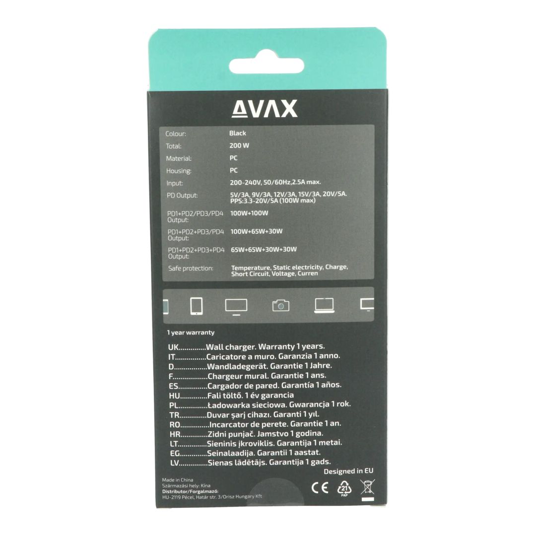 Avax DC637 DESKY+ 200W Charger Black