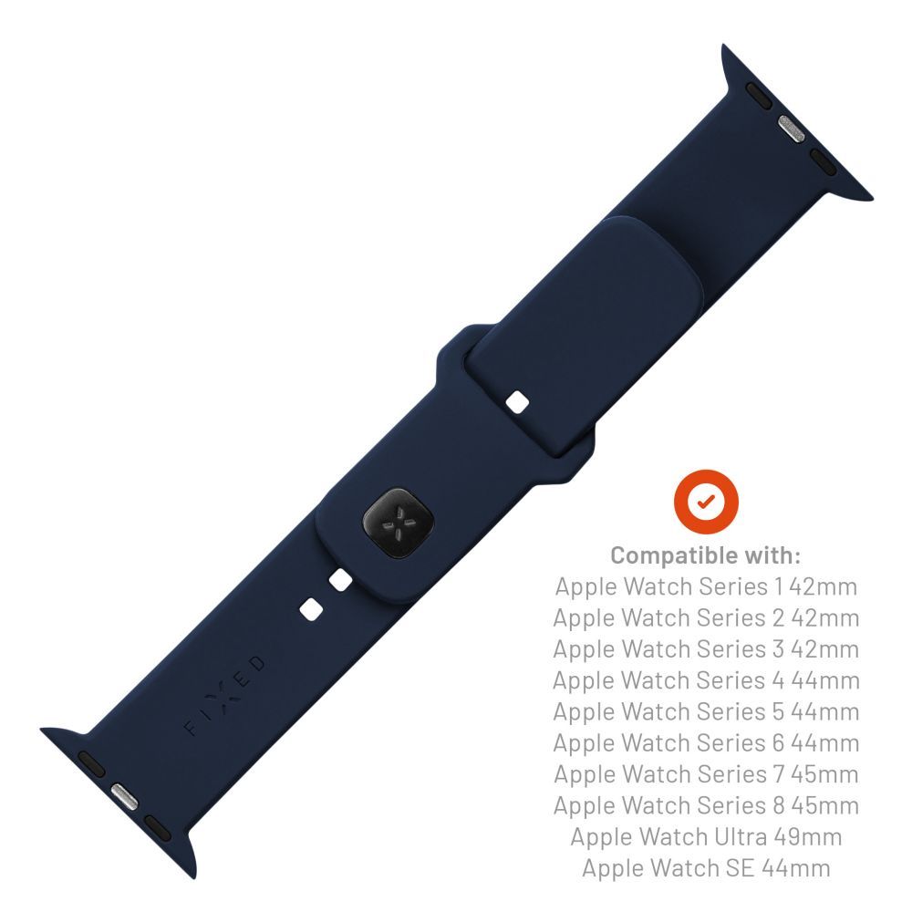 FIXED Silicone Sporty Strap Set for Apple Watch 42/44/45mm Blue