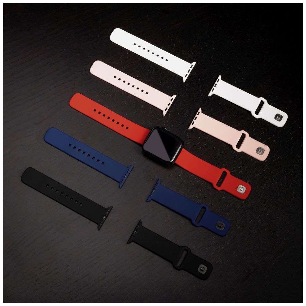 FIXED Silicone Sporty Strap Set for Apple Watch 42/44/45mm Red