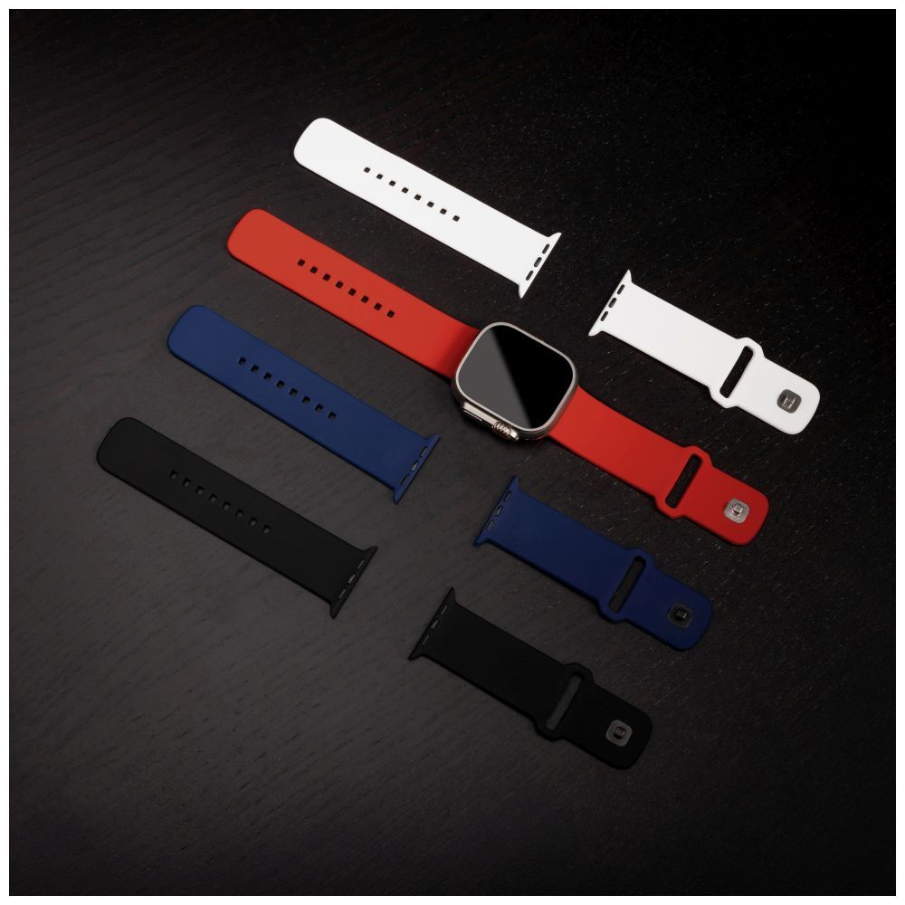 FIXED Silicone Sporty Strap Set for Apple Watch Ultra 49mm Black