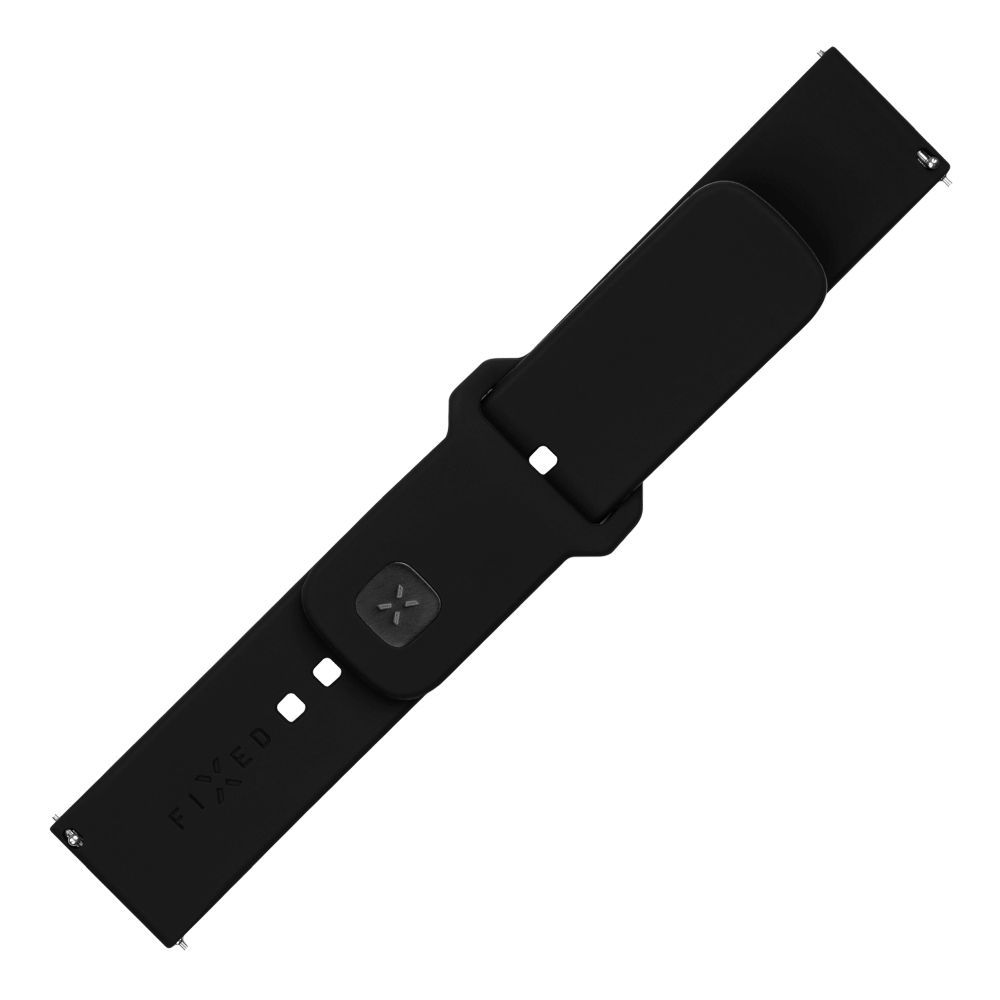 FIXED Silicone Sporty Strap Set with Quick Release 20mm for smartwatch Black