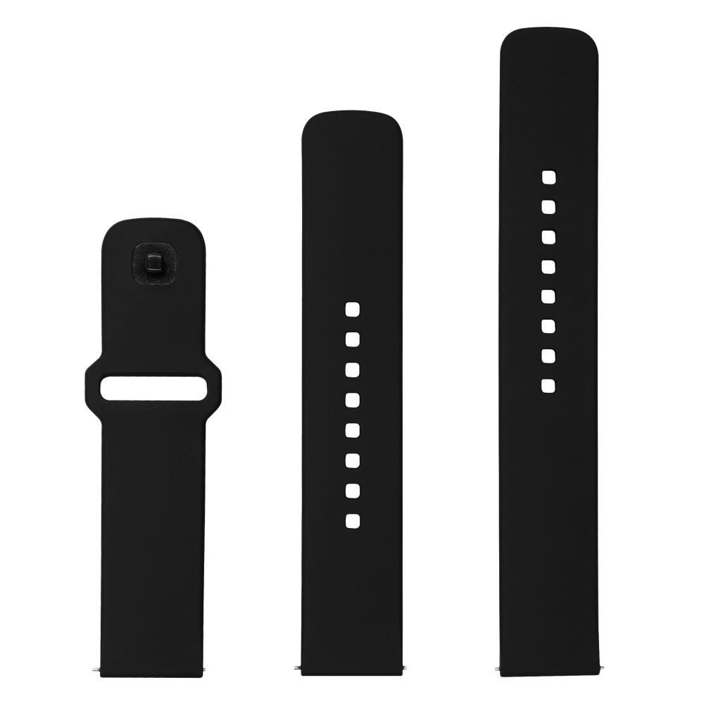 FIXED Silicone Sporty Strap Set with Quick Release 20mm for smartwatch Black