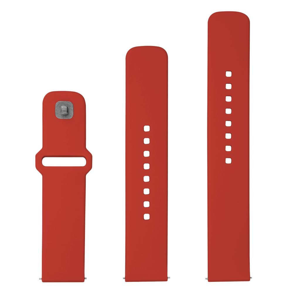 FIXED Silicone Sporty Strap Set with Quick Release 20mm for Smartwatch Red