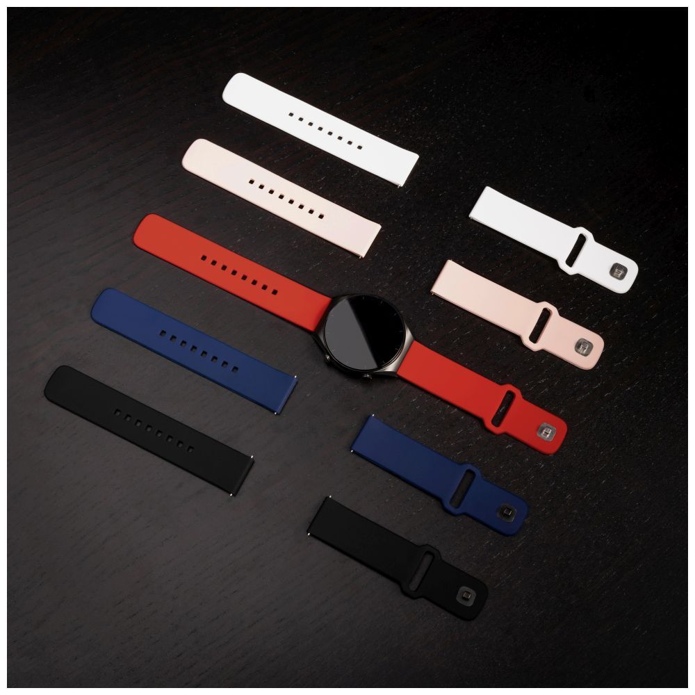 FIXED Silicone Sporty Strap Set with Quick Release 20mm for Smartwatch Red