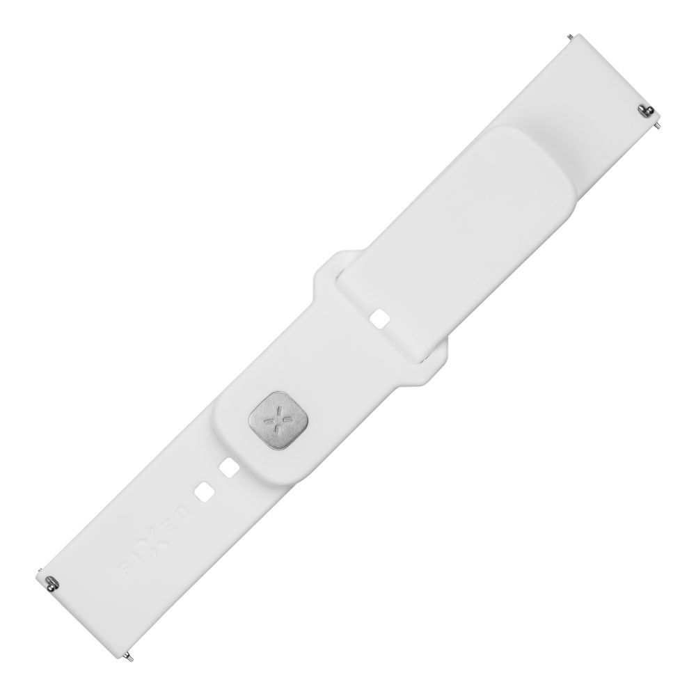 FIXED Silicone Sporty Strap Set with Quick Release 20mm for Smartwatch White