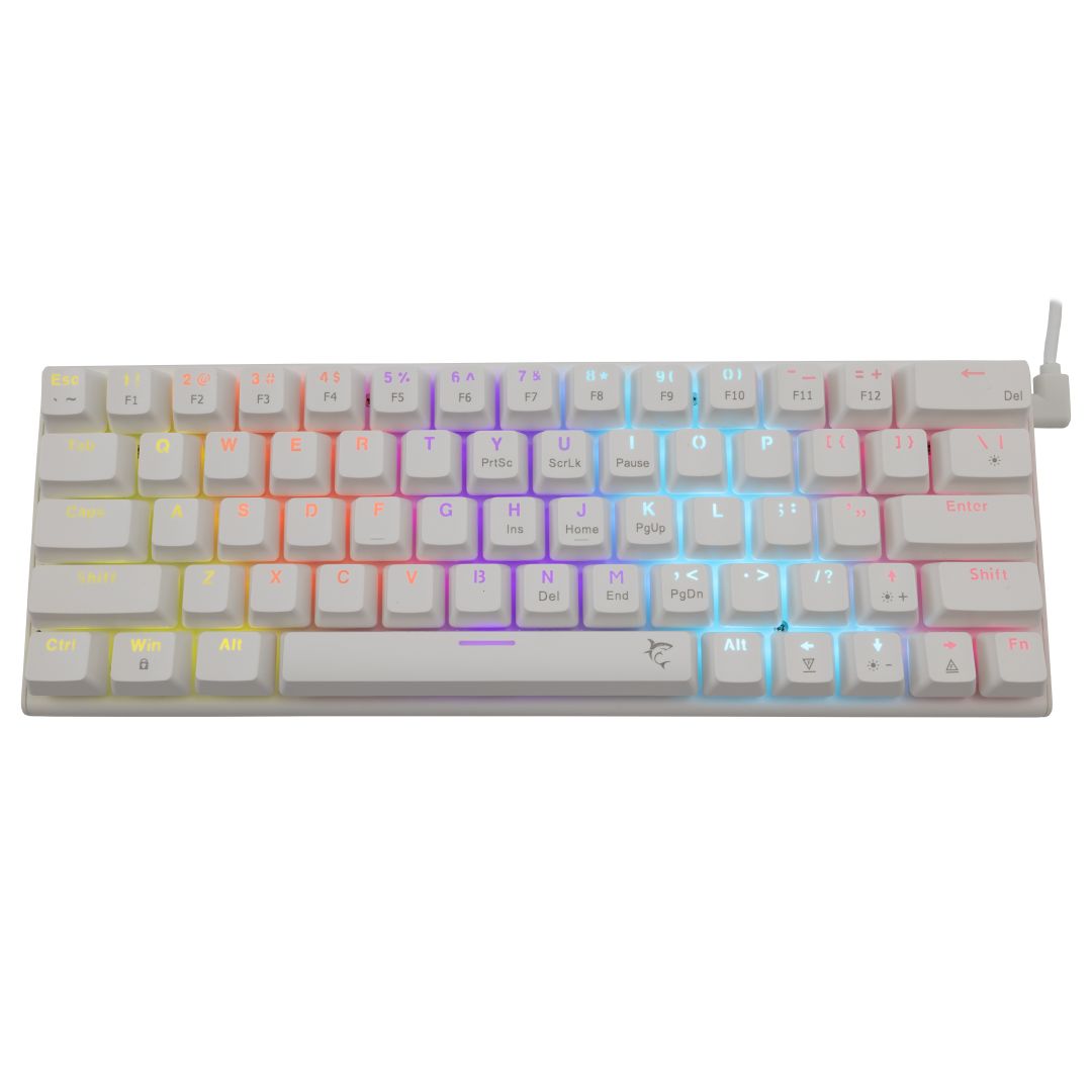 White Shark Wakizashi Blue Switches Gaming Keyboard White US