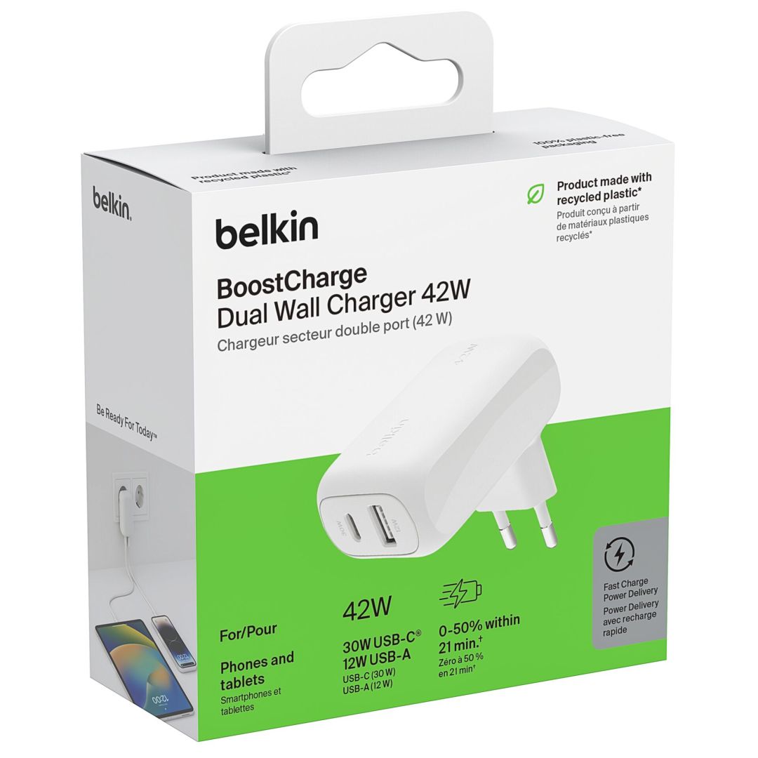 Belkin BOOSTCharge Dual Wall Charger 42W White