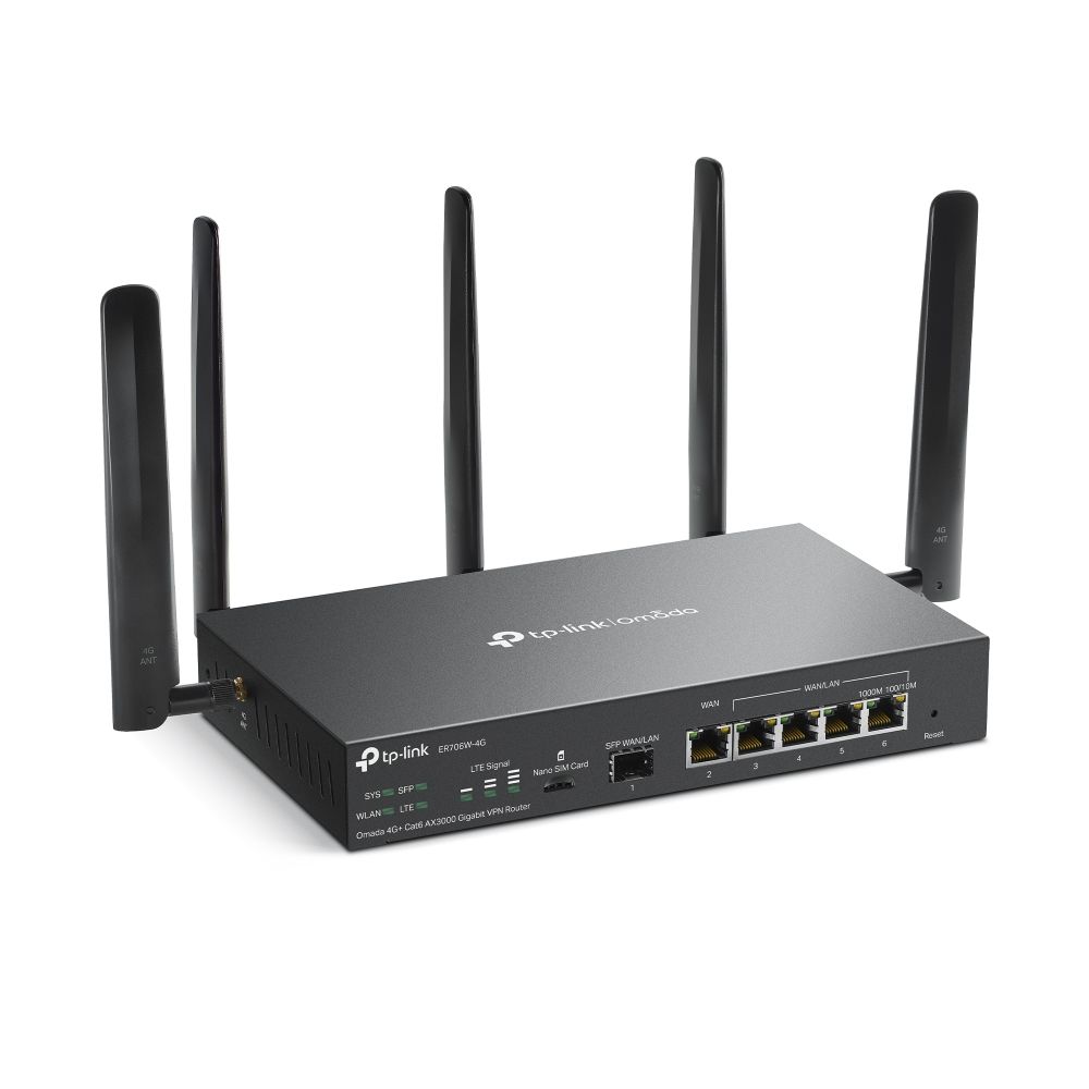 TP-Link ER706W-4G Omada 4G+ Cat6 AX3000 Gigabit VPN Router