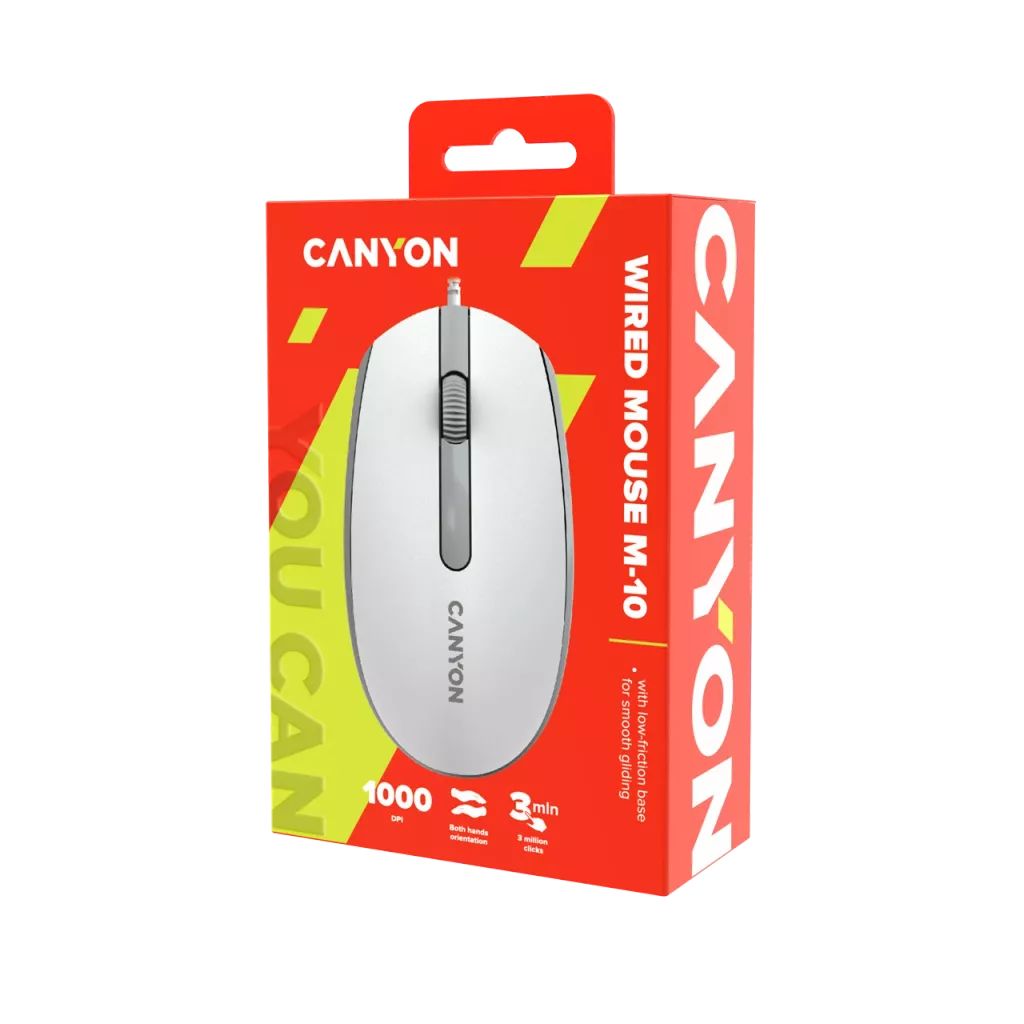 Canyon CNE-CMS10WG wired mouse White/Grey