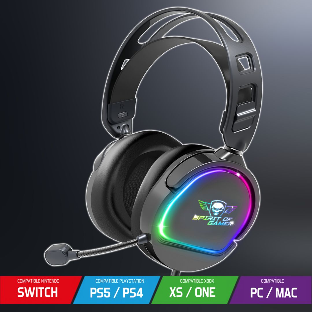 Spirit Of Gamer PRO H6 RGB Gaming Headset Dark