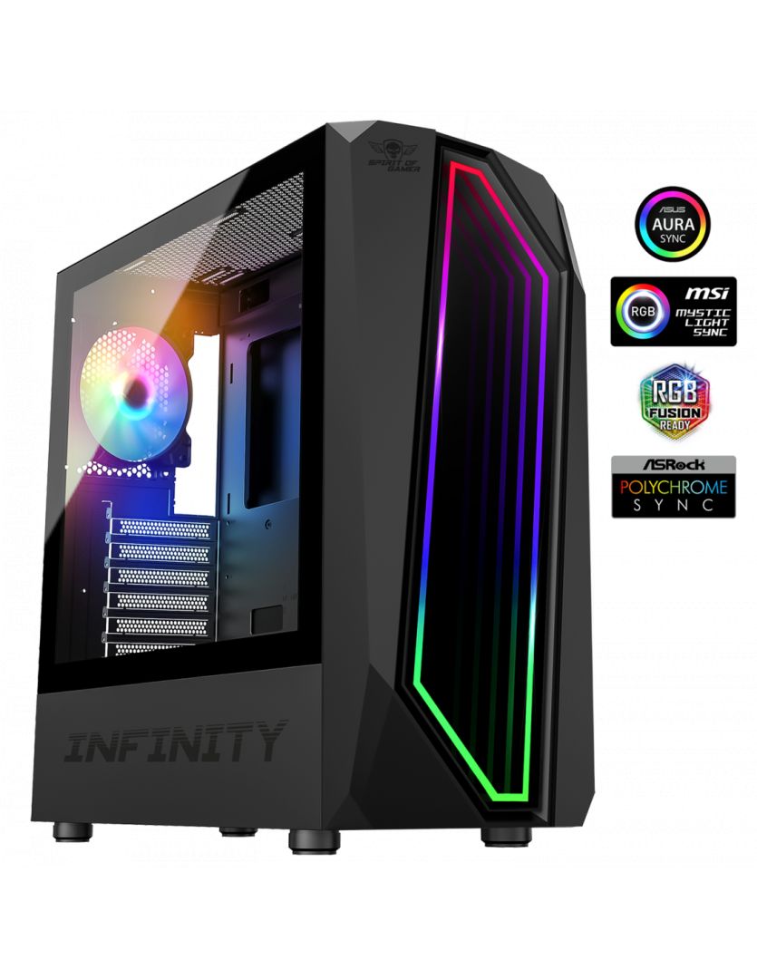 Spirit Of Gamer Intinity Dark Tempered Glass Black