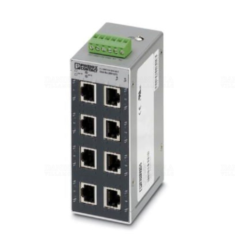 Phoenix Contact ipari hálózati switch, nem konfigurálható, Portok száma: 8x 10/100 MBit/s RJ45, DIN-sínre, IP20 FL SWITCH SFN