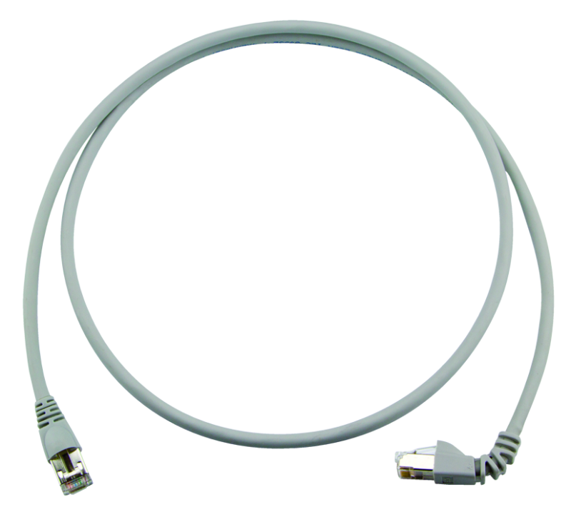 Telegartner Cat 6A Patch kábel  3 m, szürke, árnyékolt, RJ45 1 db L-csati