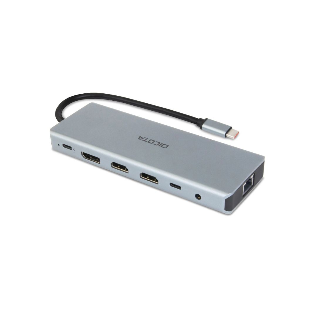 Dicota USB-C 13-in-1 Docking Station 4K HDMI/DP PD 100W Silver