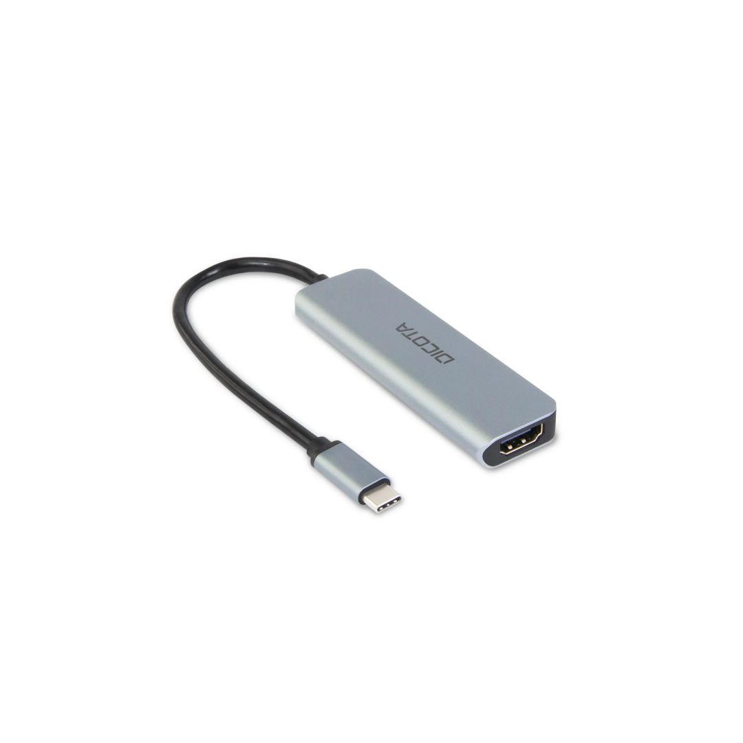 Dicota USB-C 5-in-1 Video Hub 4K PD 100W Silver