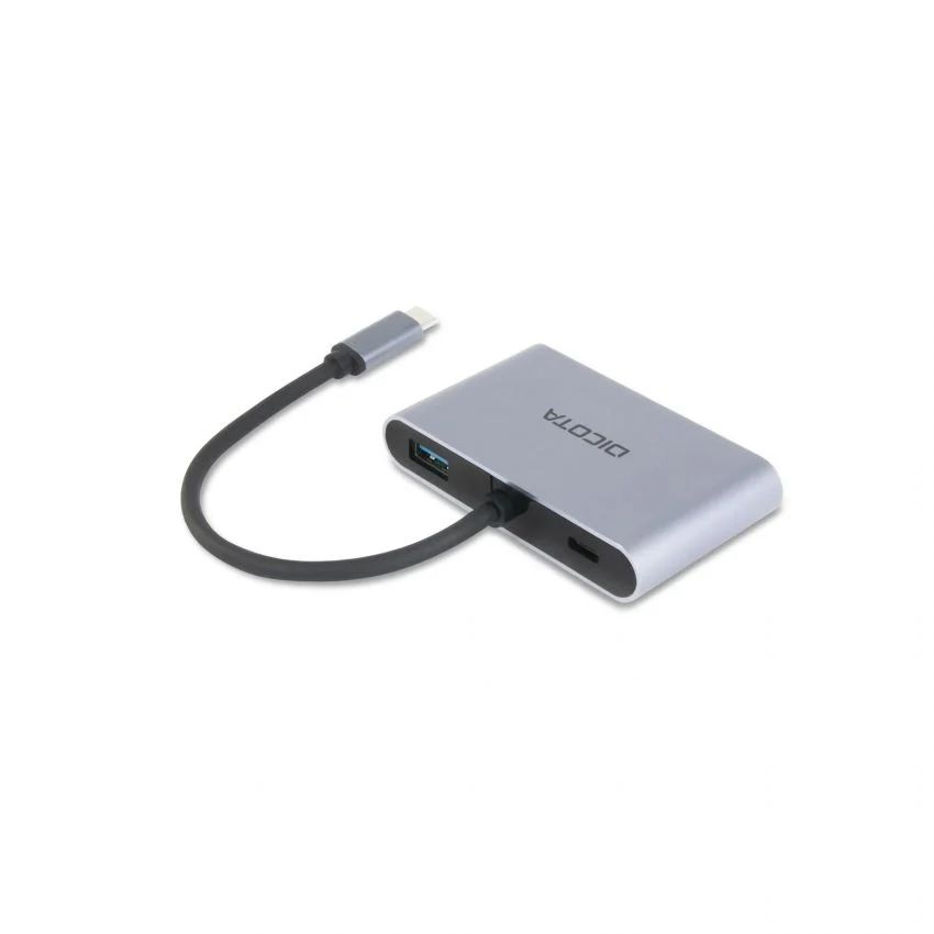 Dicota USB-C Portable 5-in-1 Mini Docking Station 4K HDMI DP PD 100W Grey