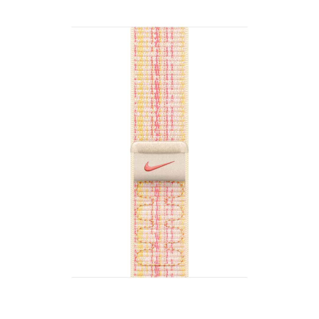 Apple Watch 45mm Nike Band: Starlight/Pink Nike Sport Loop