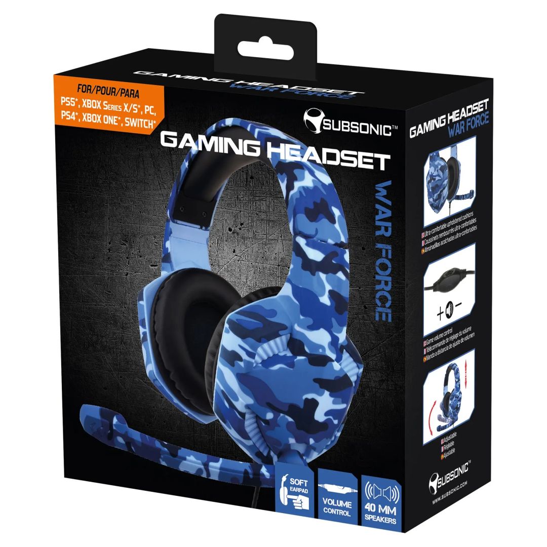 Subsonic Gaming Headset War Force Camo Blue