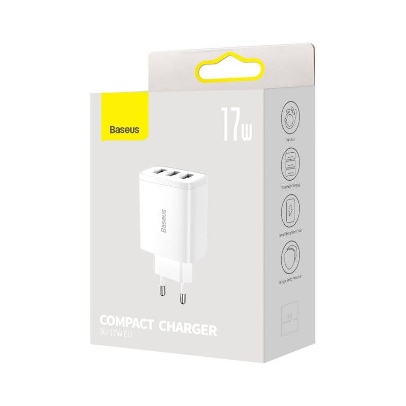 Baseus Compact 17W Wall Charger White