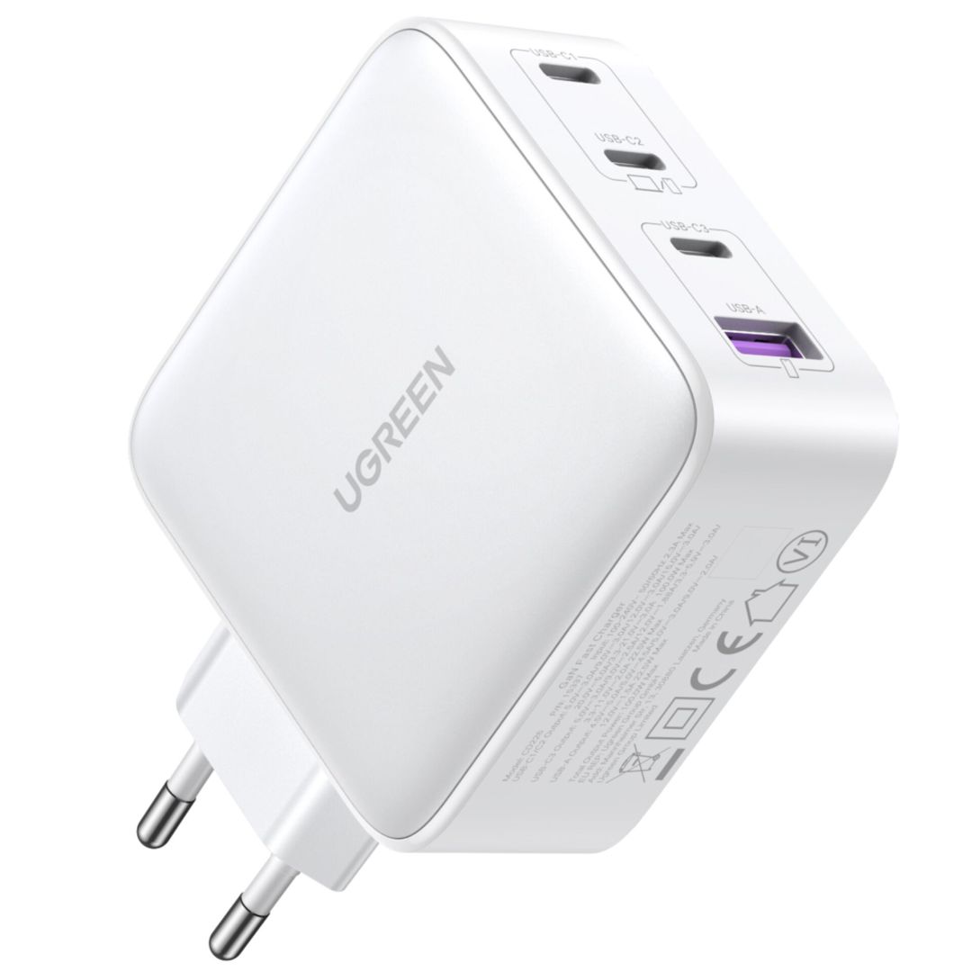 UGREEN USB-A+3xUSB-C 100W GaN Tech Fast Wall Charger EU White