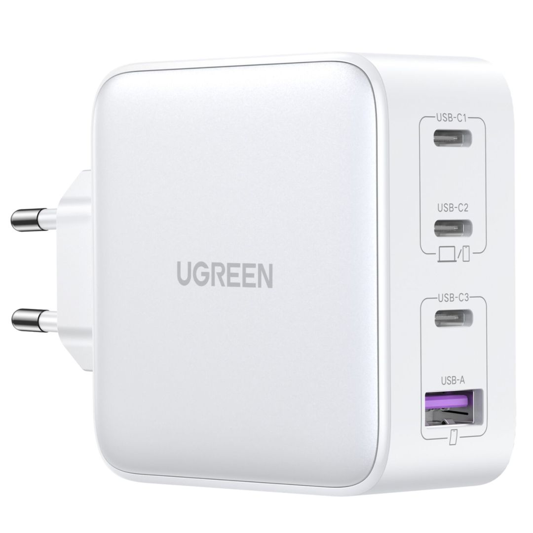 UGREEN USB-A+3xUSB-C 100W GaN Tech Fast Wall Charger EU White