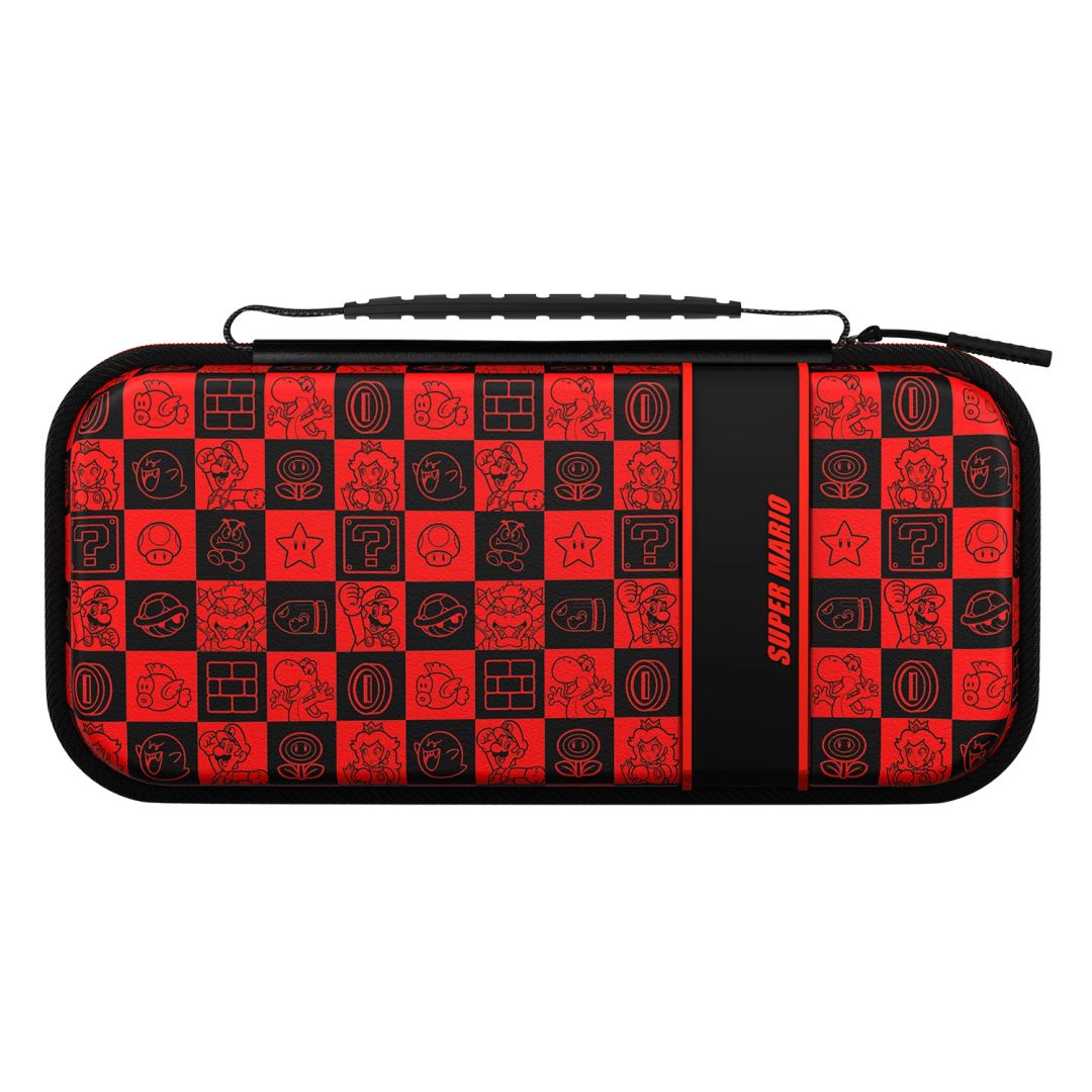 PDP Plus Glow Nintendo Switch/Lite/OLED Mario Icon Glow in the Dark Case Black/Red