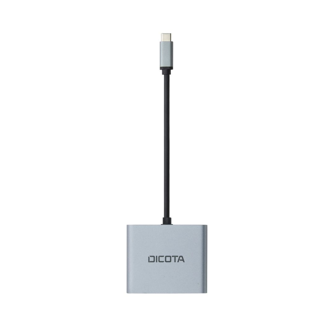 Dicota USB-C Portable 4-in-1 Mini Docking Station 4K HDMI PD 100W Silver