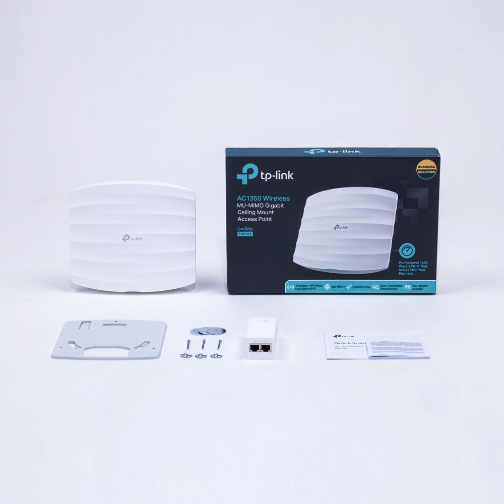 TP-Link EAP225 AC1350 Wireless MU-MIMO Gigabit Ceiling Mount Access Point White