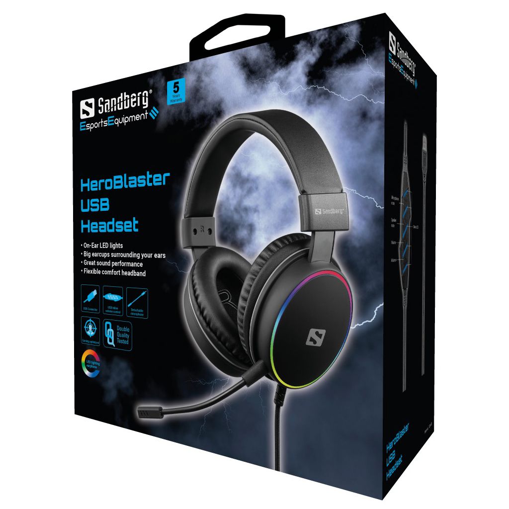 Sandberg HeroBlaster USB Headset Black