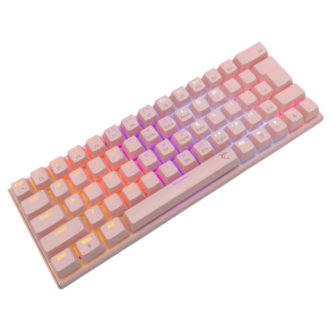 White Shark Wakizashi Blue Switches Gaming Keyboard Pink US