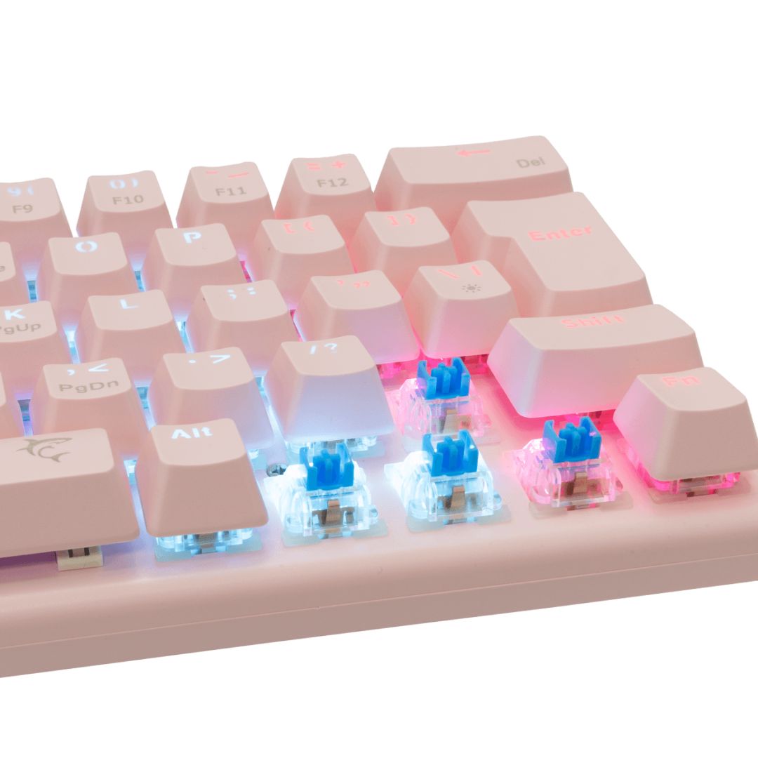 White Shark Wakizashi Blue Switches Gaming Keyboard Pink US