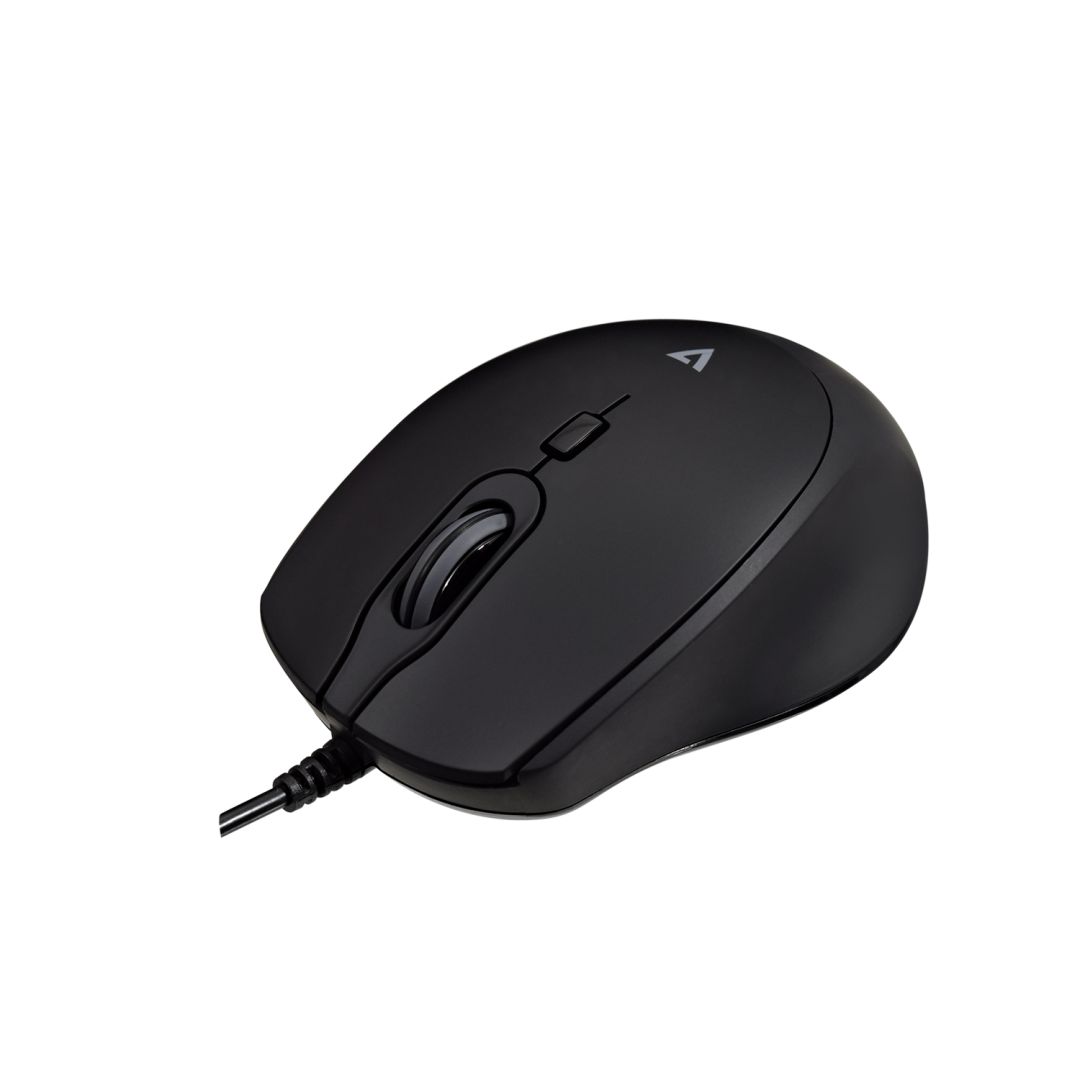 V7 MU350 USB Wired Pro Silent Mouse Black