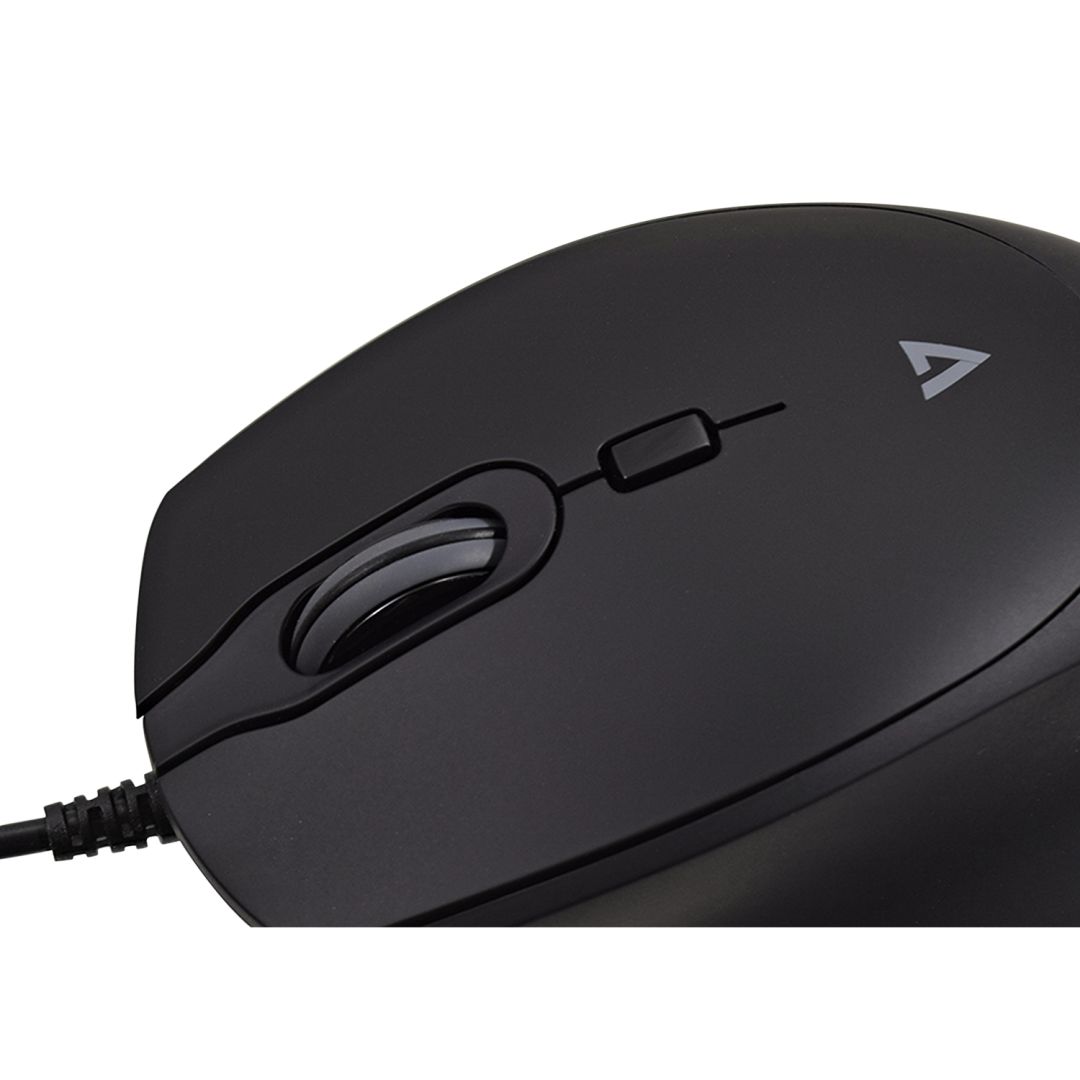 V7 MU350 USB Wired Pro Silent Mouse Black